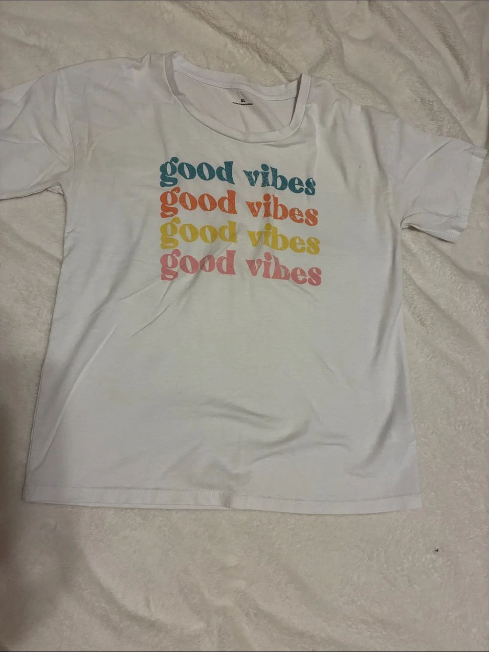 Good Vibes White Kids Graphic Tee